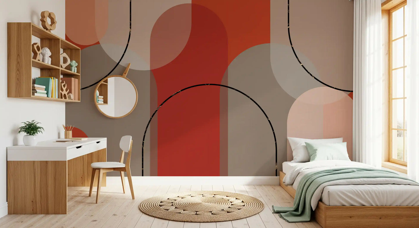 Bold Earthen Curves Wall Mural