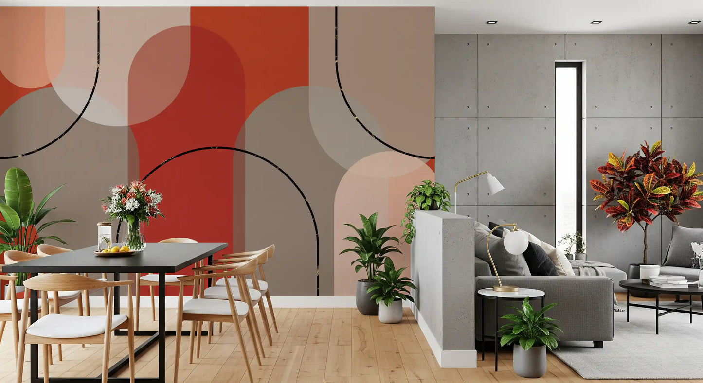 Bold Earthen Curves Wall Mural