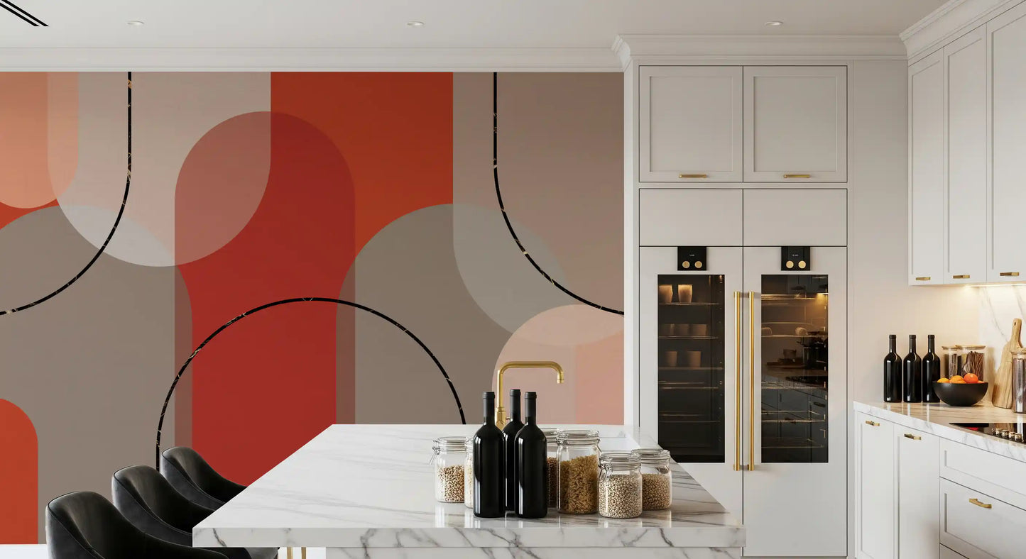 Bold Earthen Curves Wall Mural