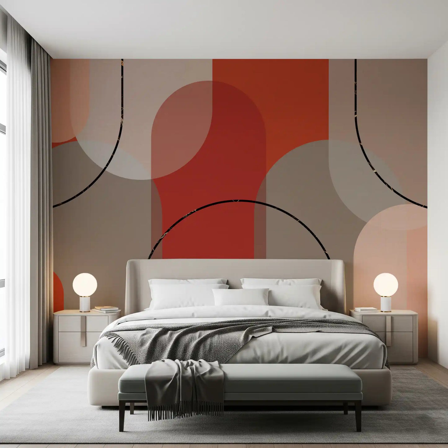 Bold Earthen Curves Wall Mural