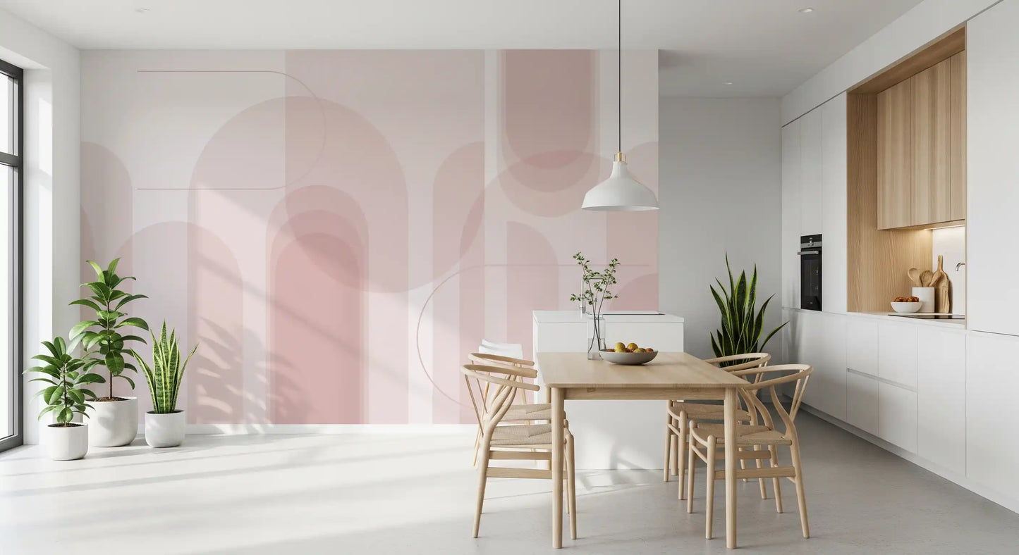 Blush Arc Flow Wall Mural