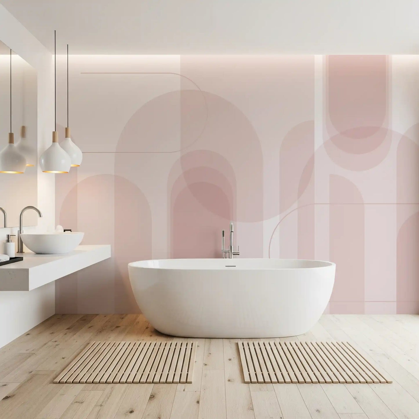 Blush Arc Flow Wall Mural