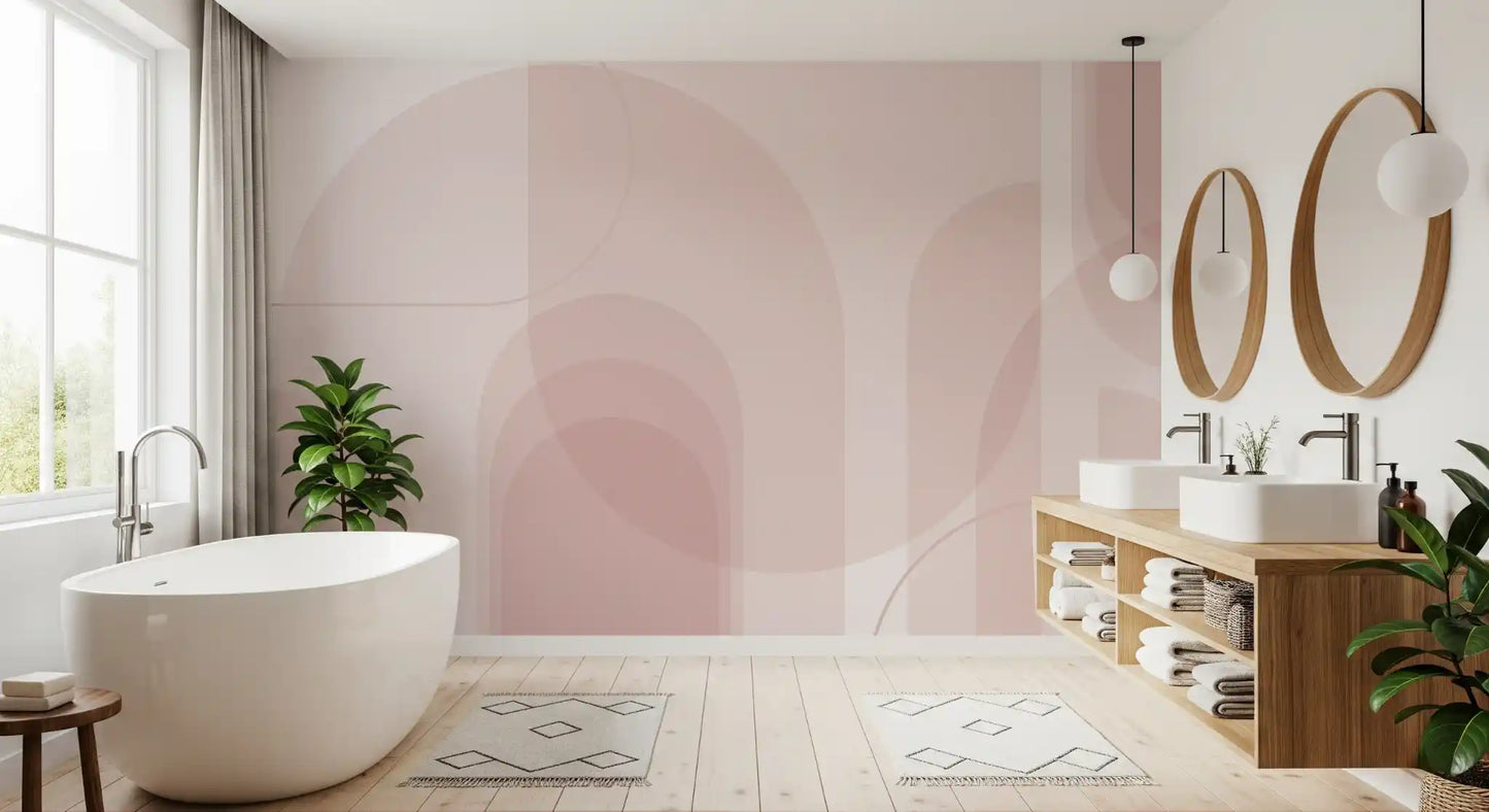 Blush Arc Flow Wall Mural