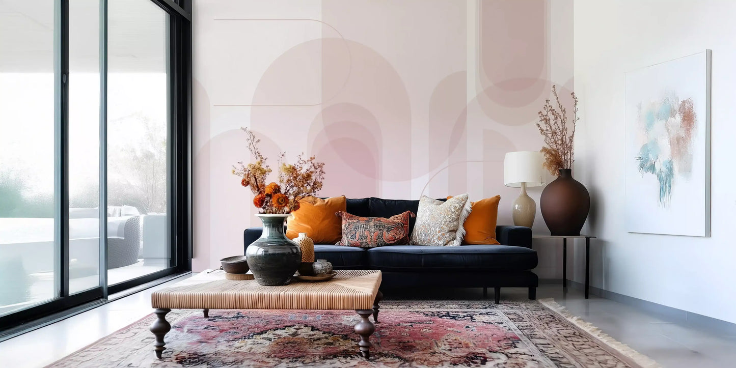 Blush Arc Flow Wall Mural