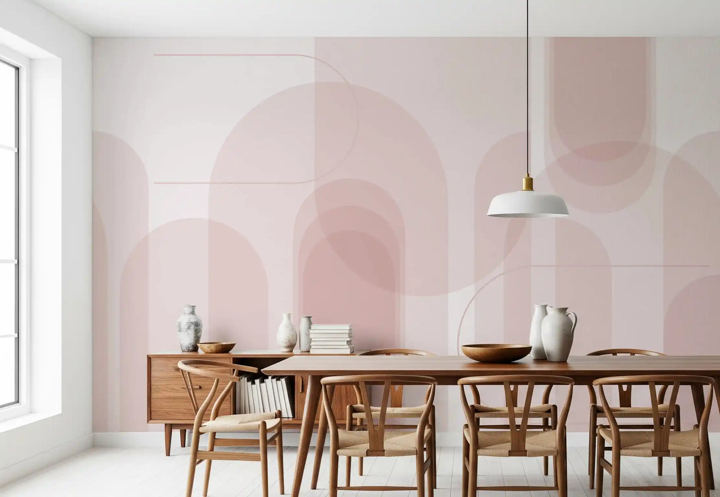 Blush Arc Flow Wall Mural