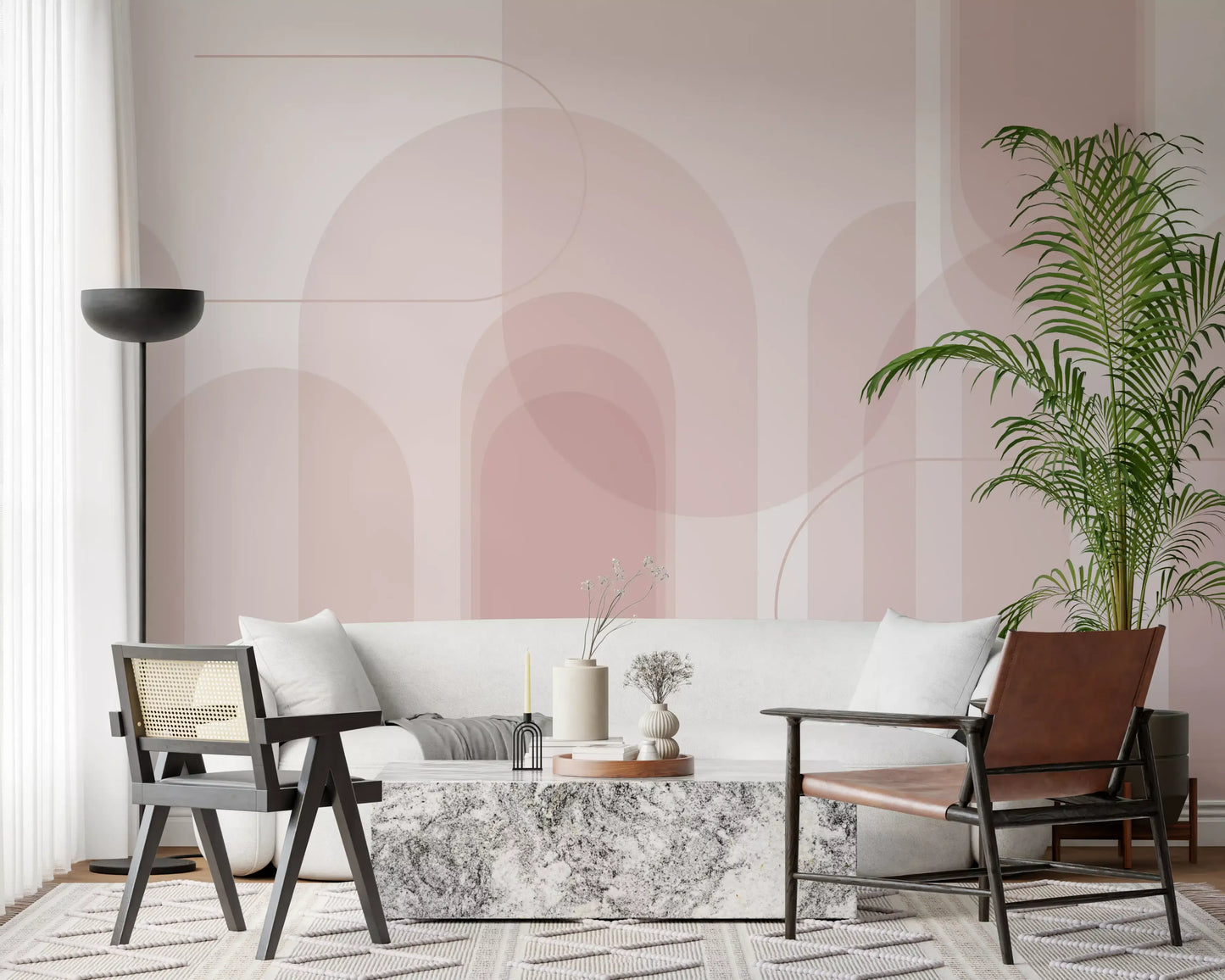 Blush Arc Flow Wall Mural