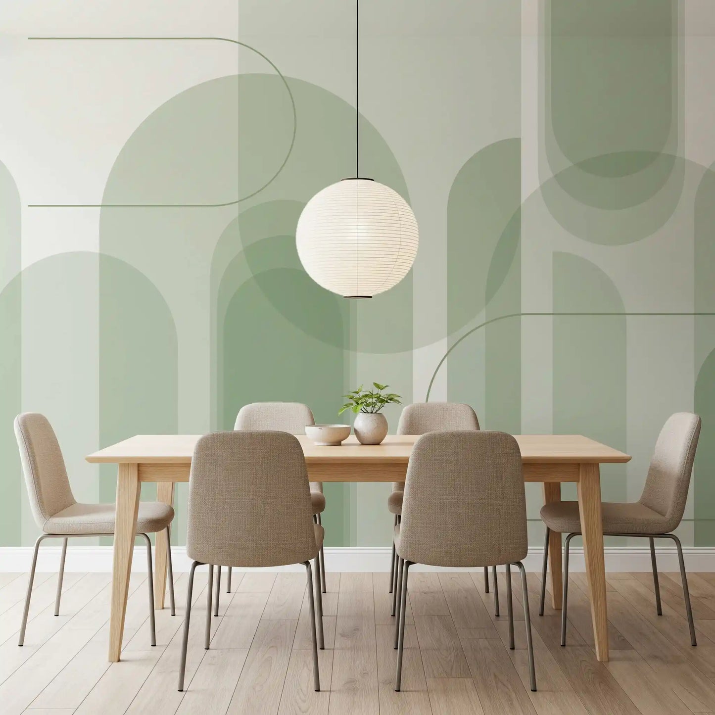Sage Serenity Arches Wall Mural