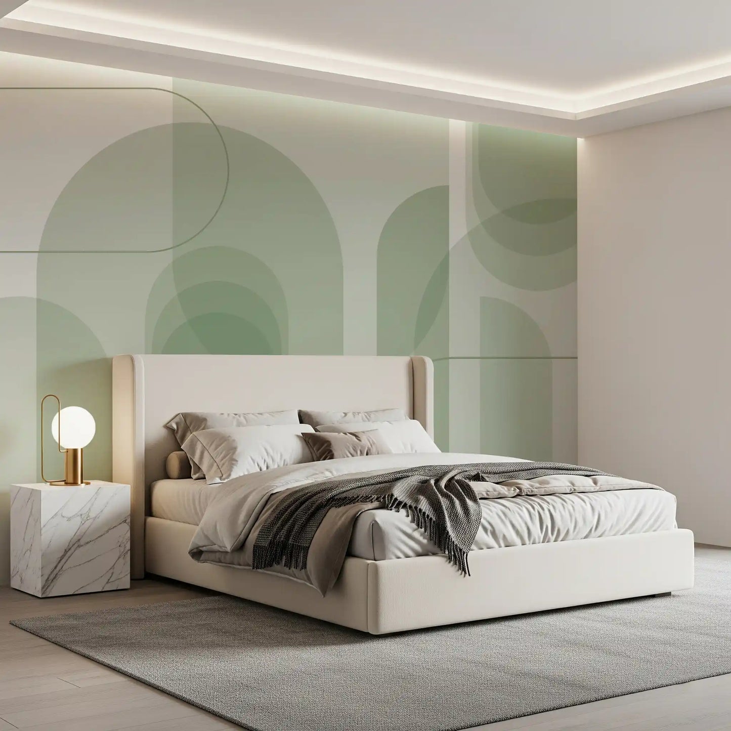 Sage Serenity Arches Wall Mural