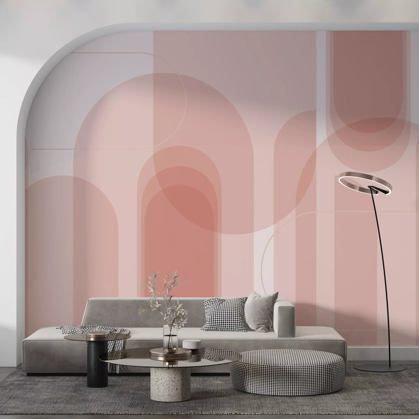 Blush Geometric Harmony Wall Mural