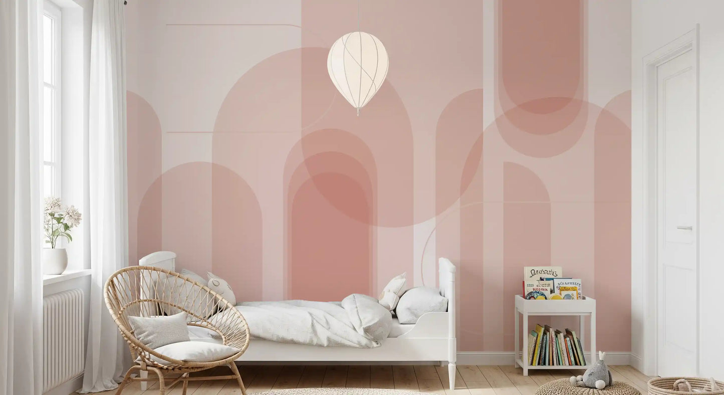 Blush Geometric Harmony Wall Mural