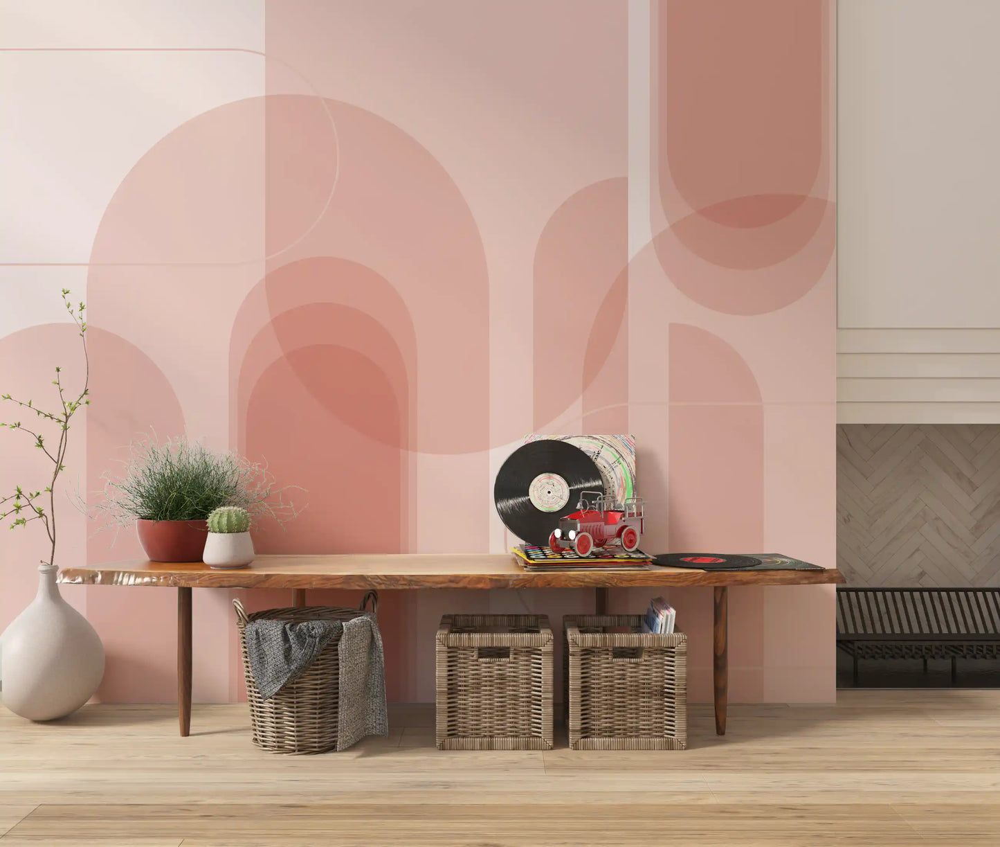 Blush Geometric Harmony Wall Mural