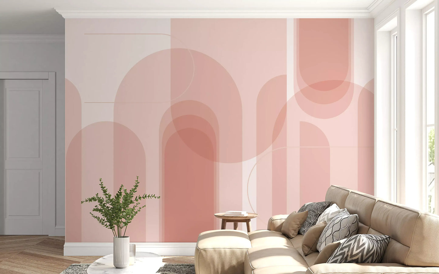 Blush Geometric Harmony Wall Mural