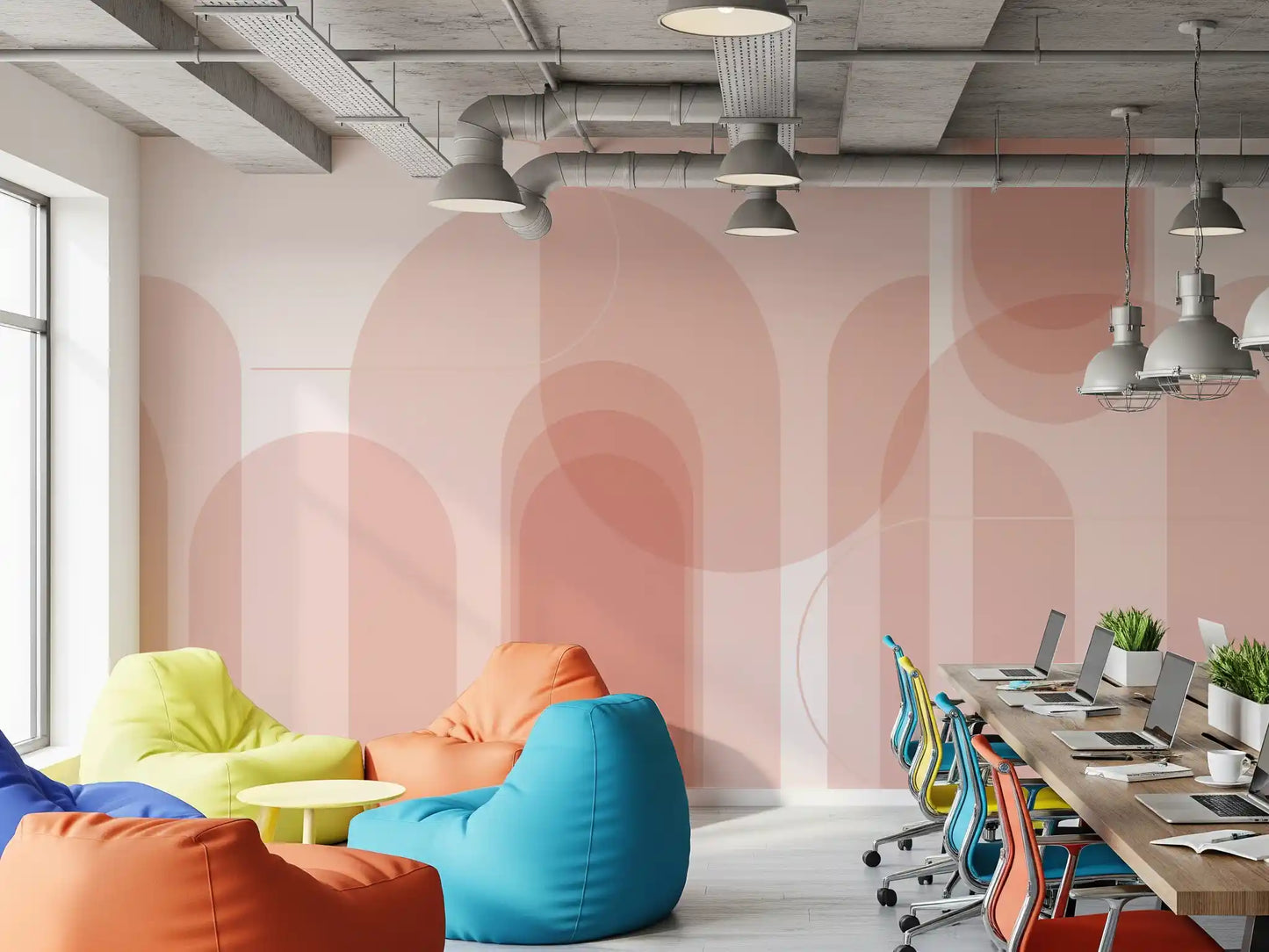 Blush Geometric Harmony Wall Mural