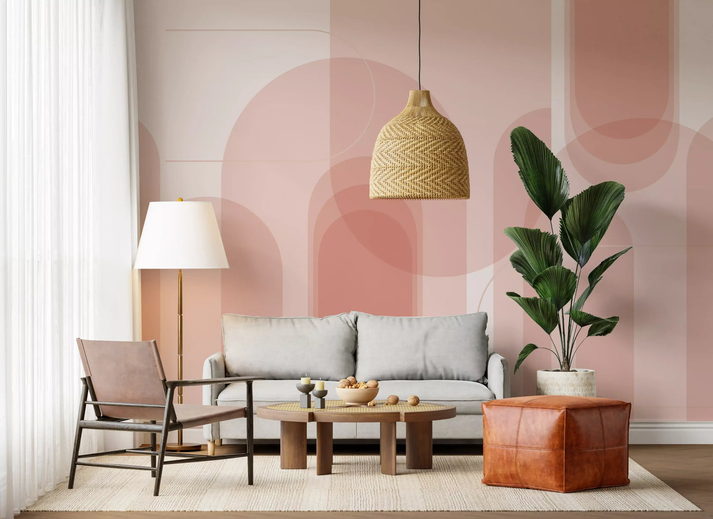 Blush Geometric Harmony Wall Mural