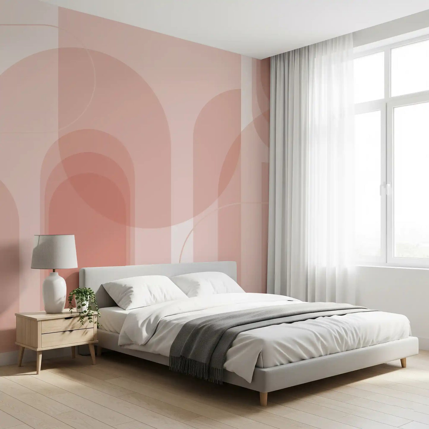 Blush Geometric Harmony Wall Mural