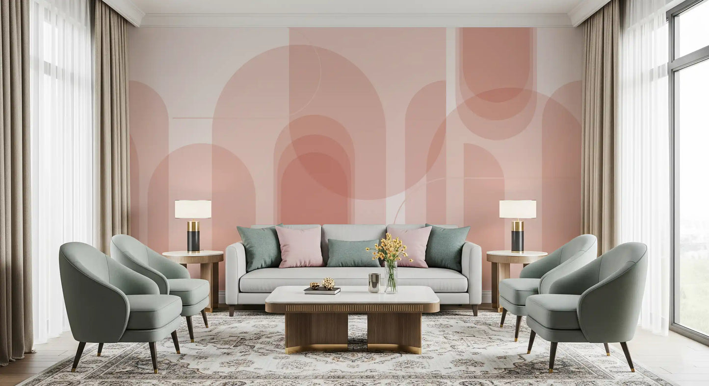 Blush Geometric Harmony Wall Mural