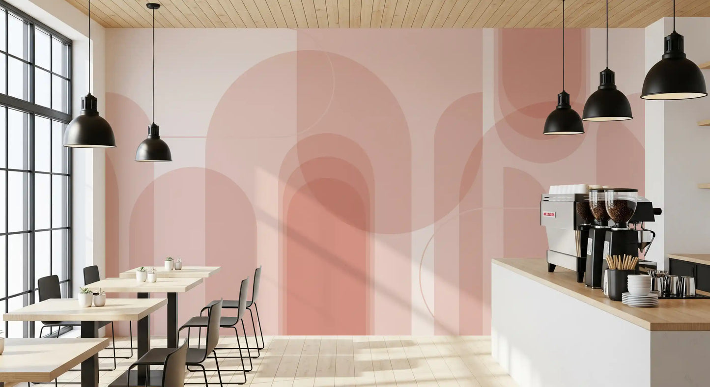 Blush Geometric Harmony Wall Mural