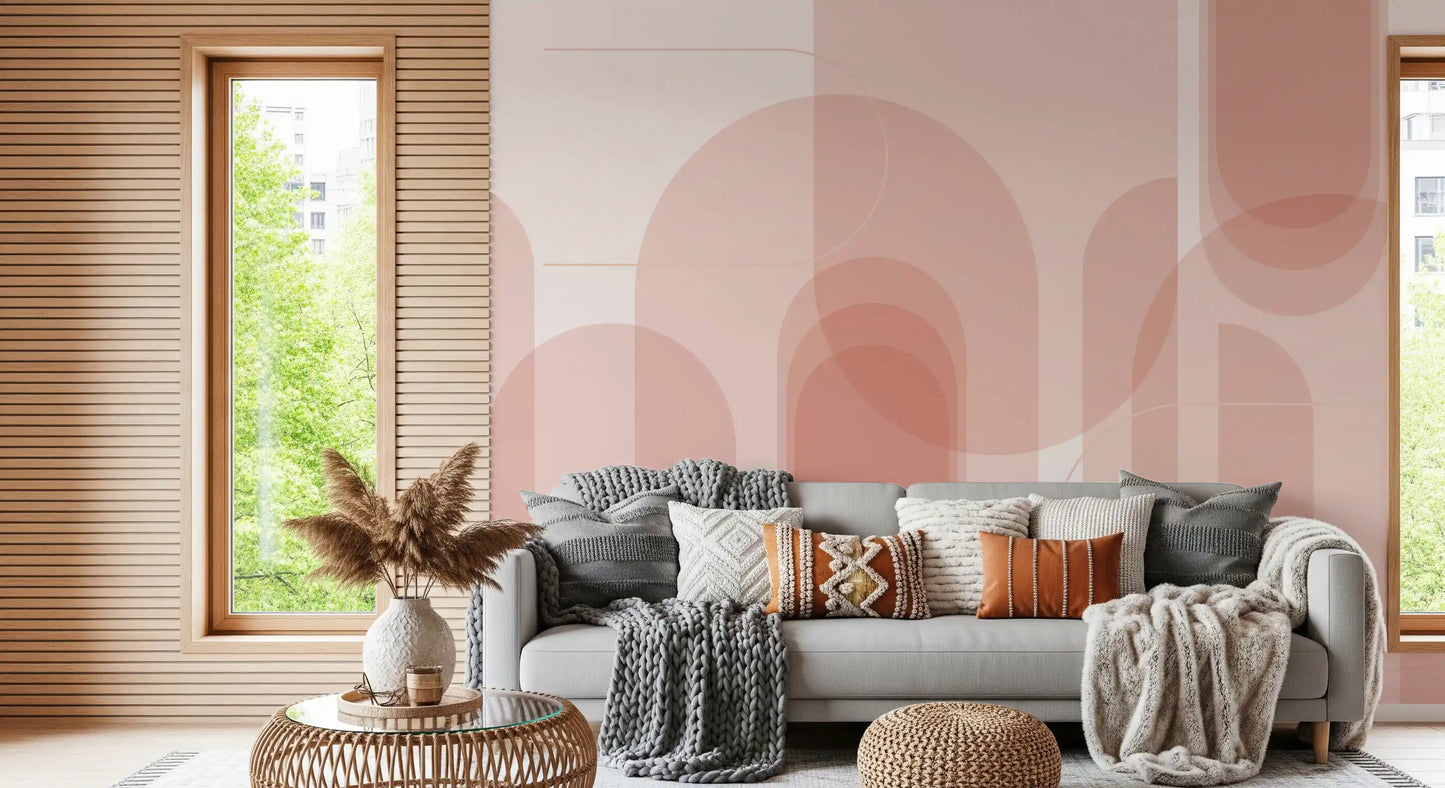 Blush Geometric Harmony Wall Mural