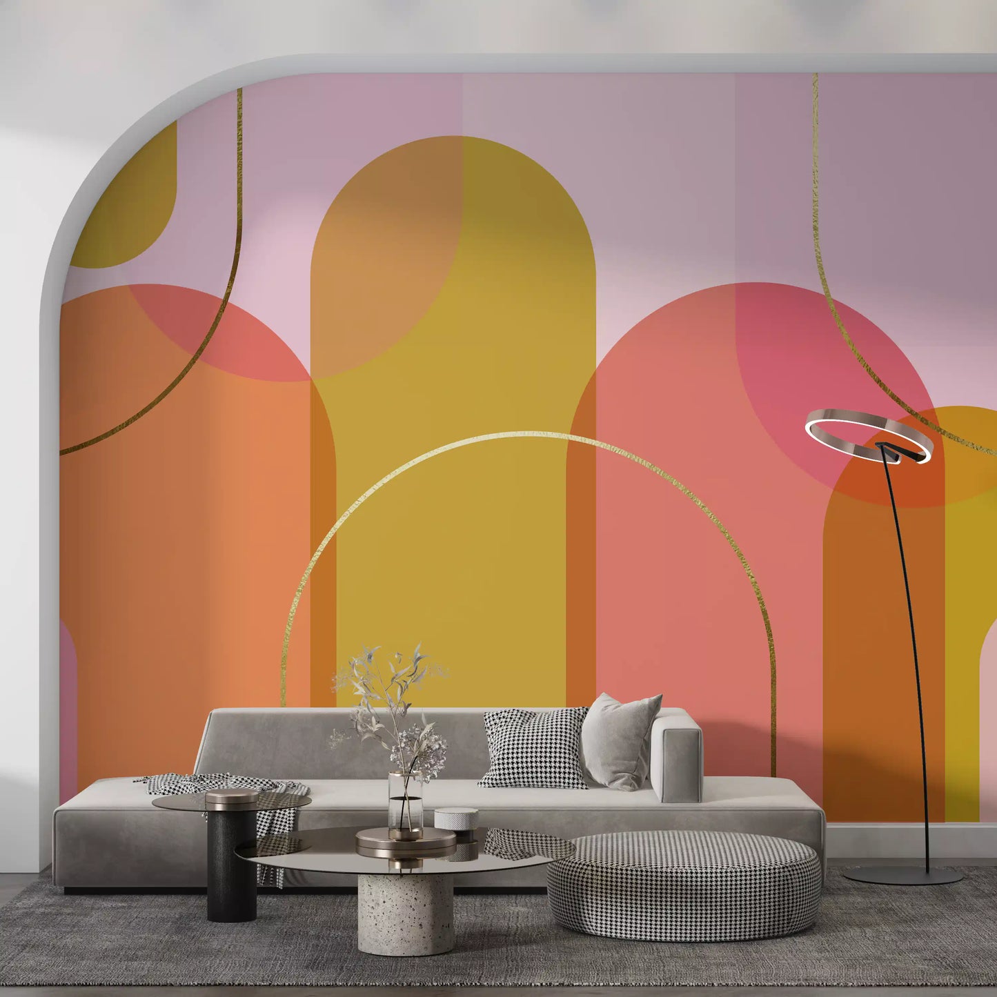 Golden Hour Geometry Wall Mural