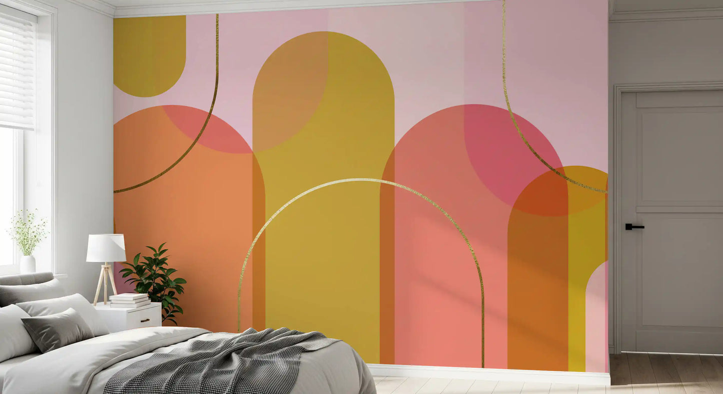Golden Hour Geometry Wall Mural