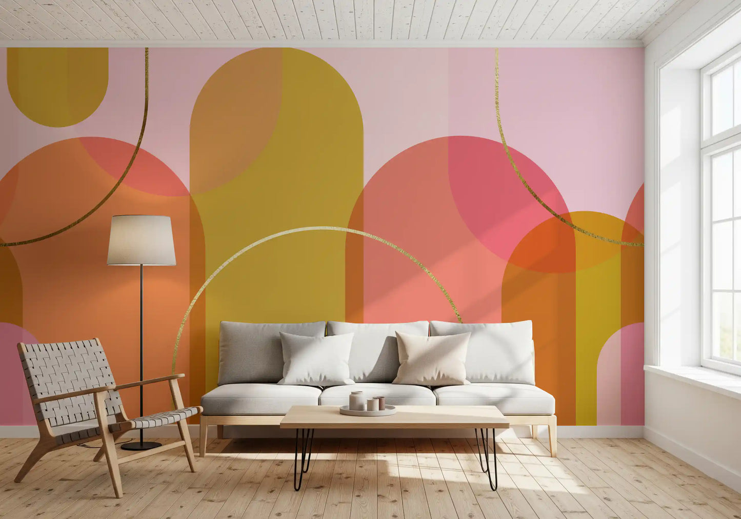 Golden Hour Geometry Wall Mural