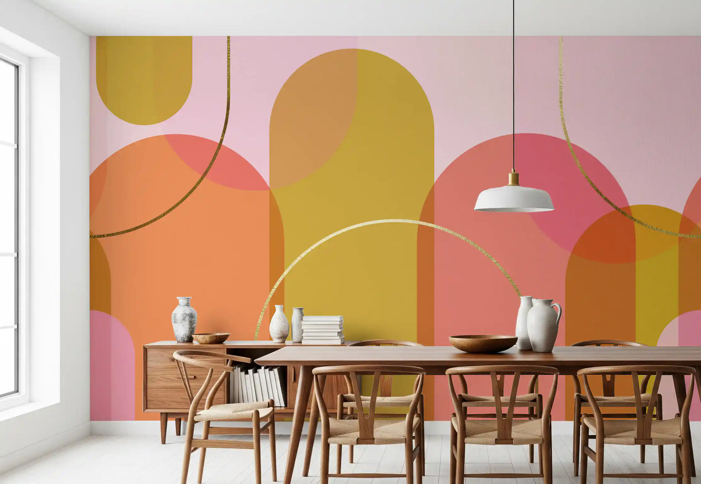 Golden Hour Geometry Wall Mural