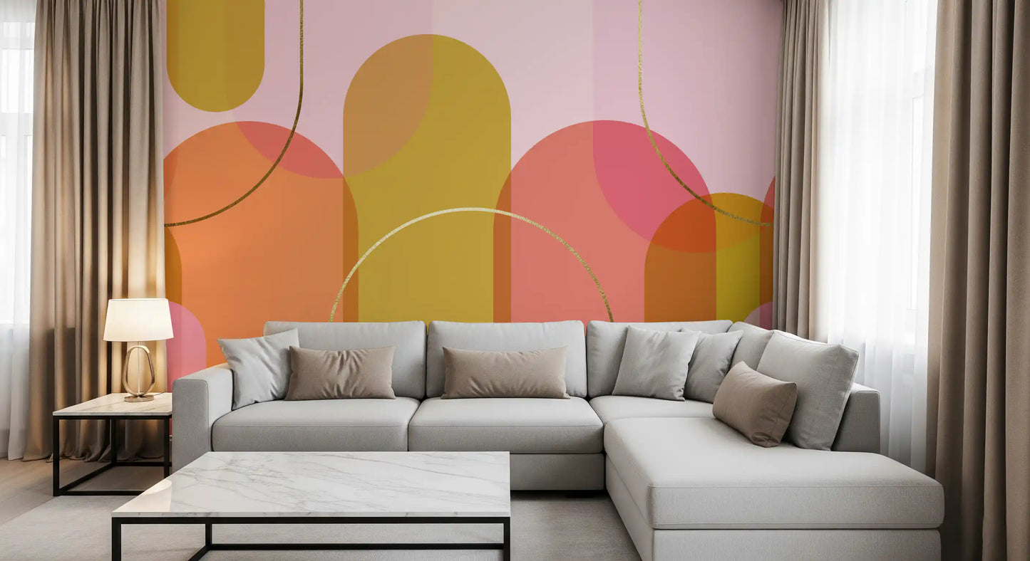 Golden Hour Geometry Wall Mural
