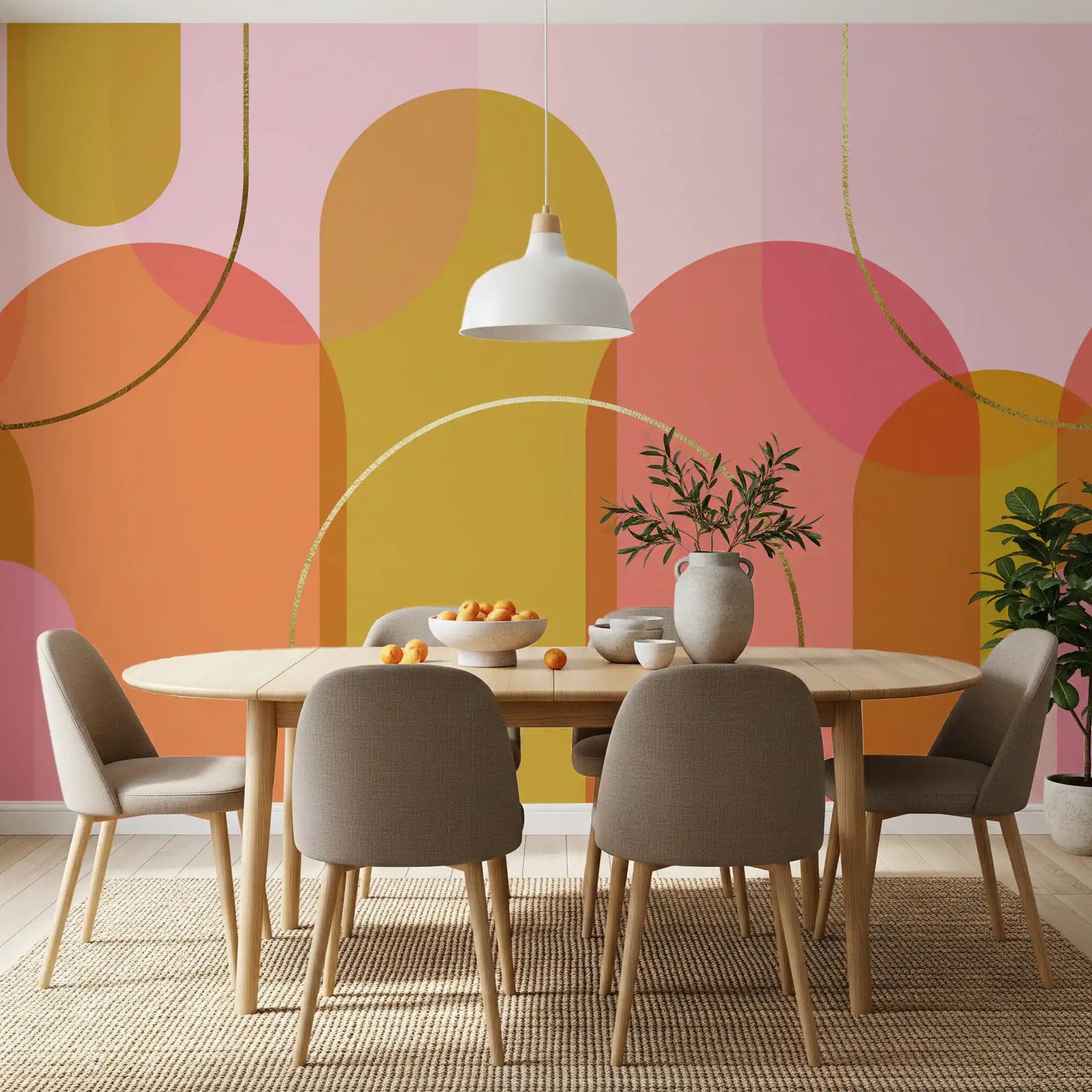 Golden Hour Geometry Wall Mural