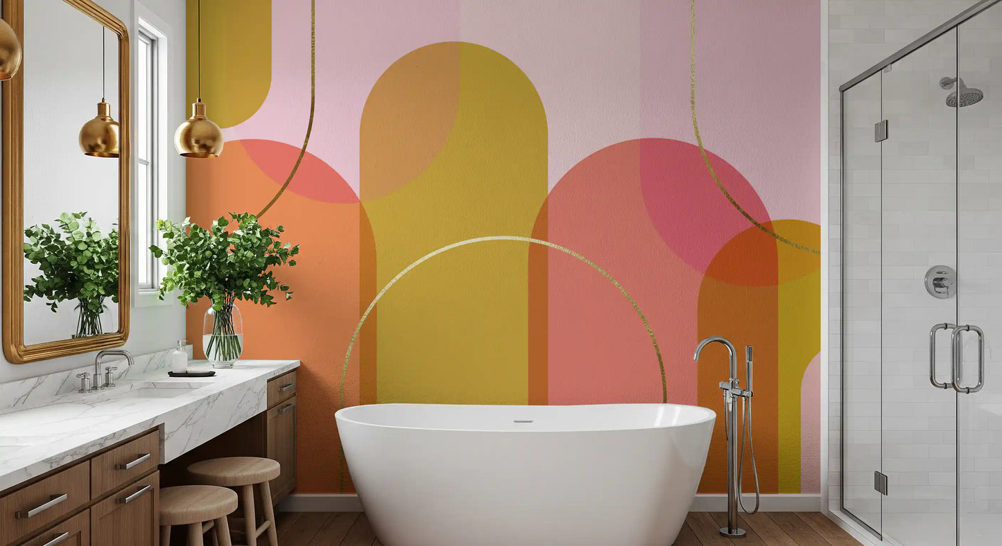 Golden Hour Geometry Wall Mural