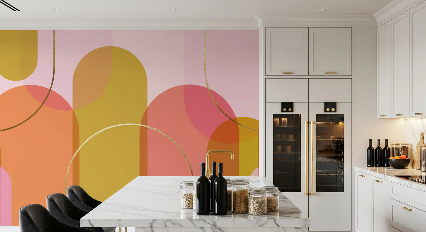 Golden Hour Geometry Wall Mural