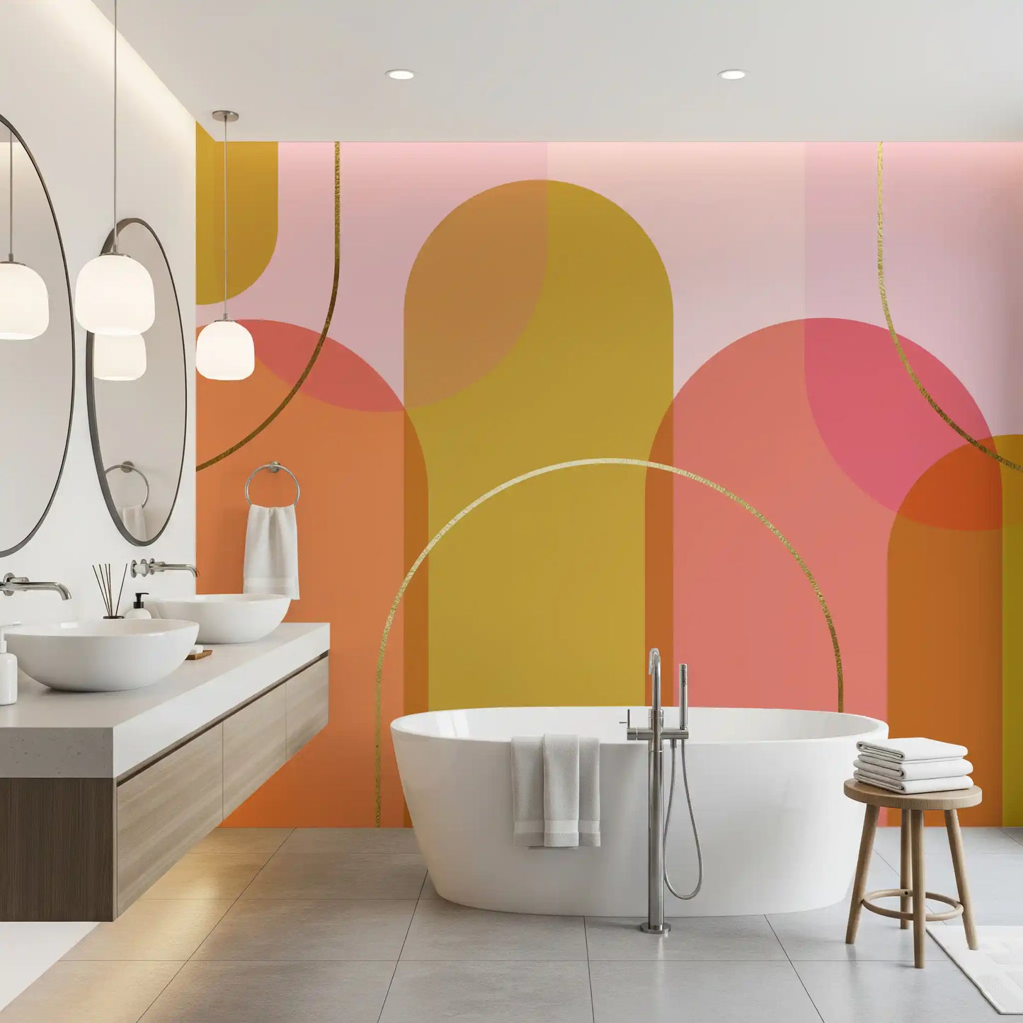 Golden Hour Geometry Wall Mural