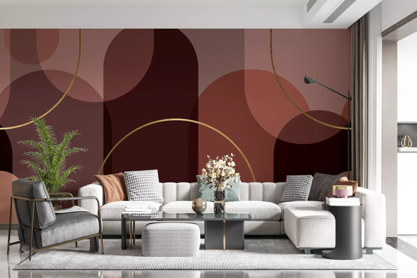 Golden Arc Serenity Wall Mural