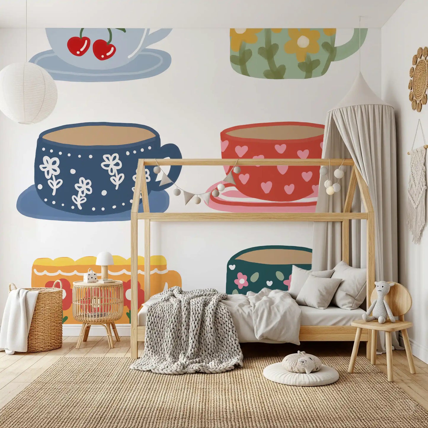 Tea Cups Wall Mural