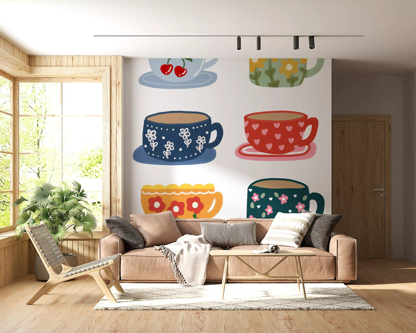 Tea Cups Wall Mural