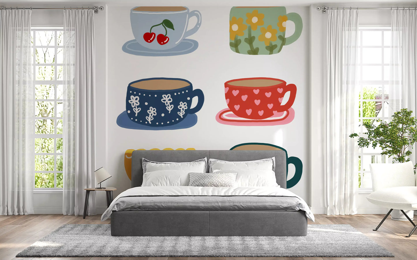Tea Cups Wall Mural
