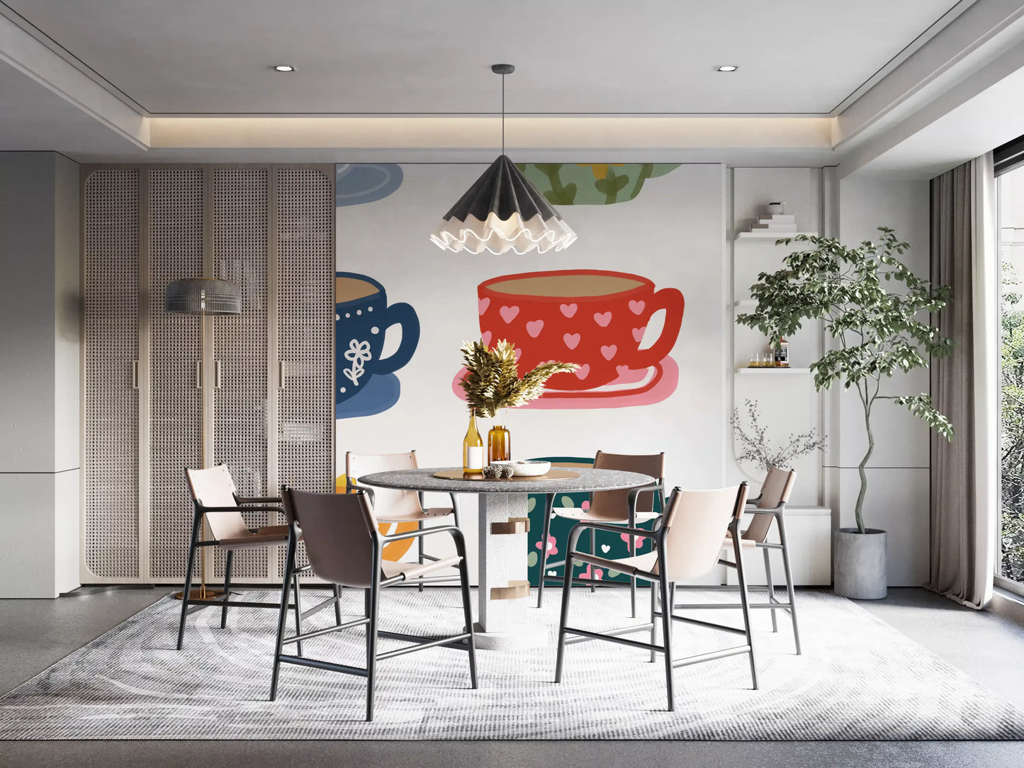 Tea Cups Wall Mural
