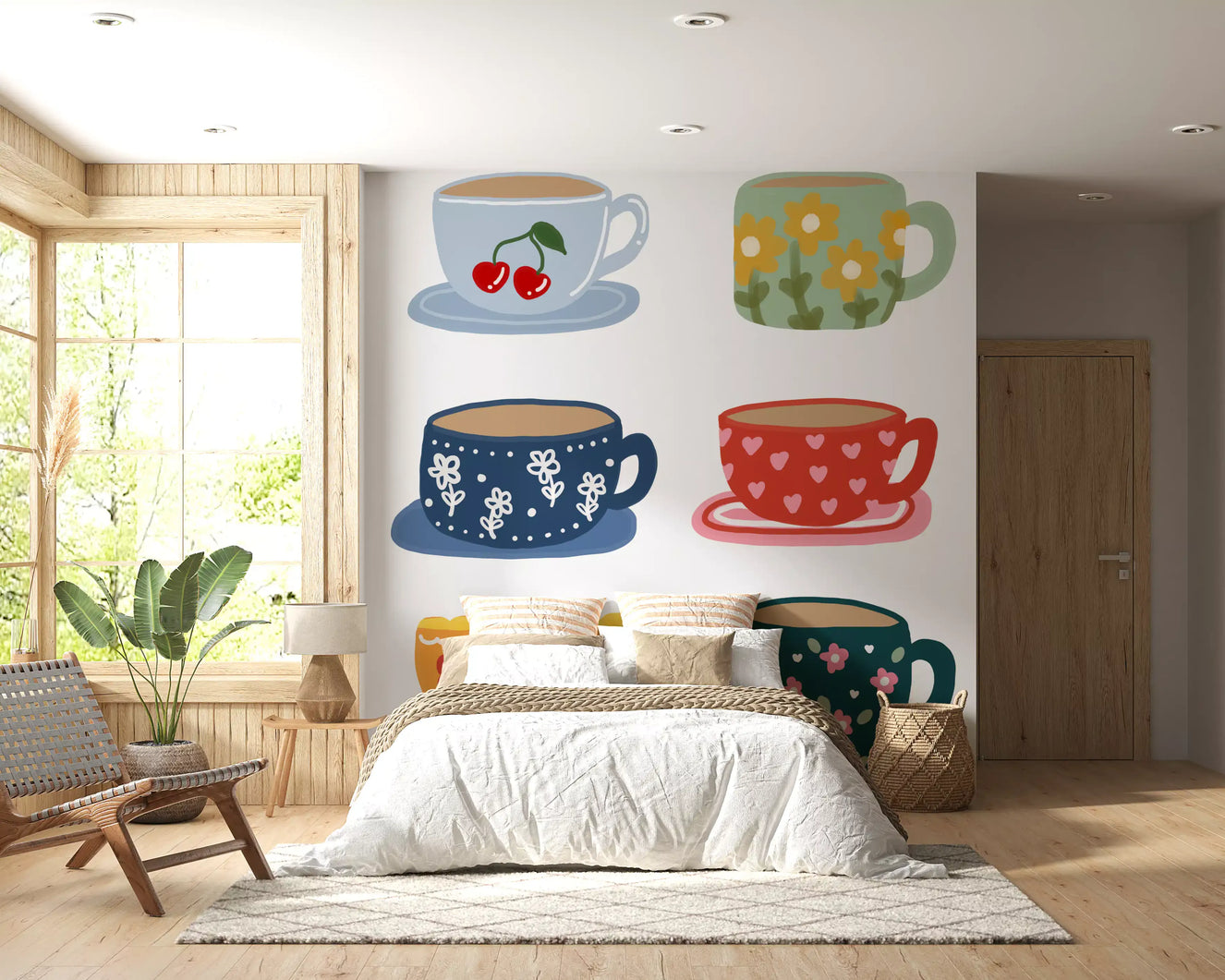 Tea Cups Wall Mural