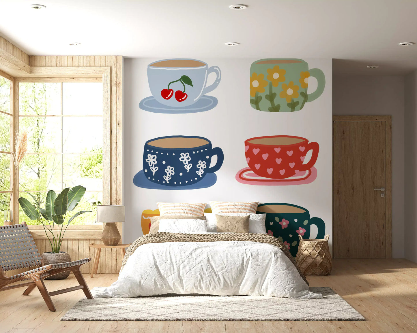 Tea Cups Wall Mural