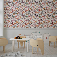 Repeating butterfly wallpaper with burnt orange and dusty pink wings., GD10338
