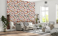 Matte finish butterfly wallpaper with lavender and peach tones., GD10338