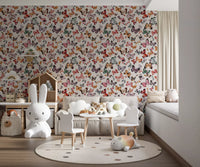 Multicolour watercolour butterfly wallpaper on beige background., GD10338