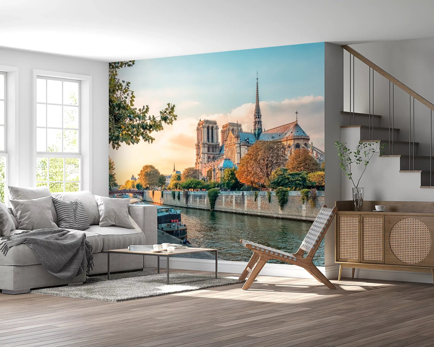 Seine Reverie at Sunset Wall Mural