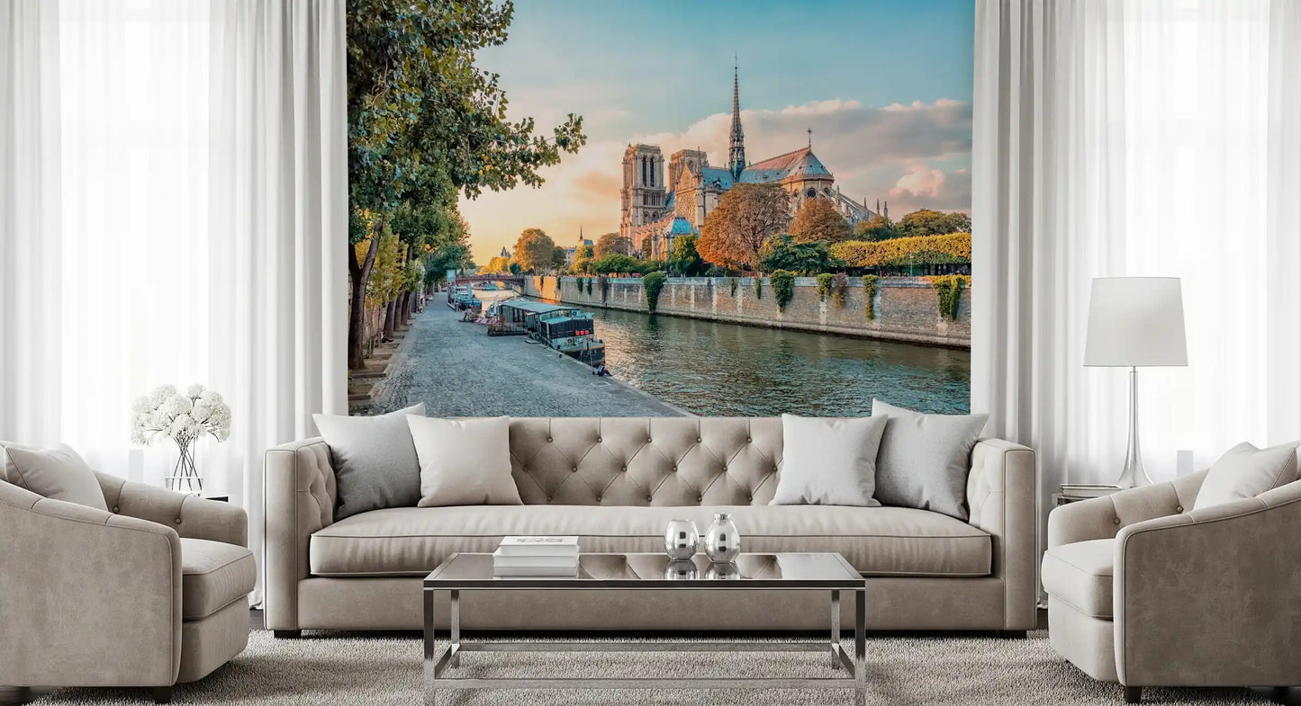 Seine Reverie at Sunset Wall Mural