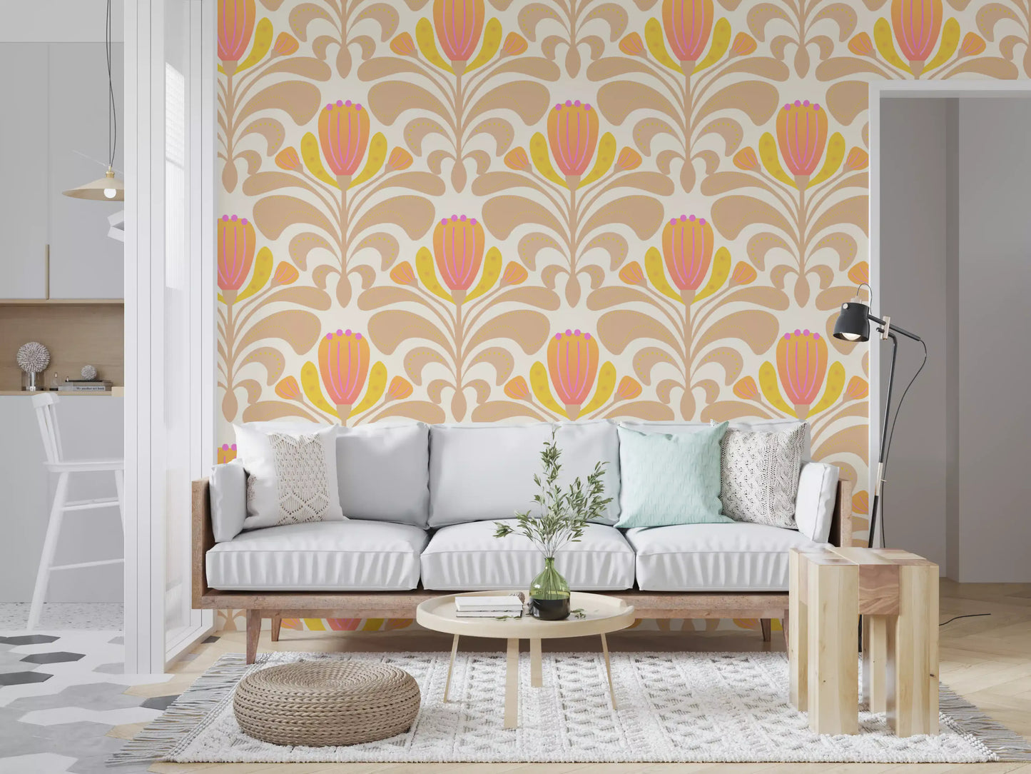Sunny Floral Melody Wallpaper⁠