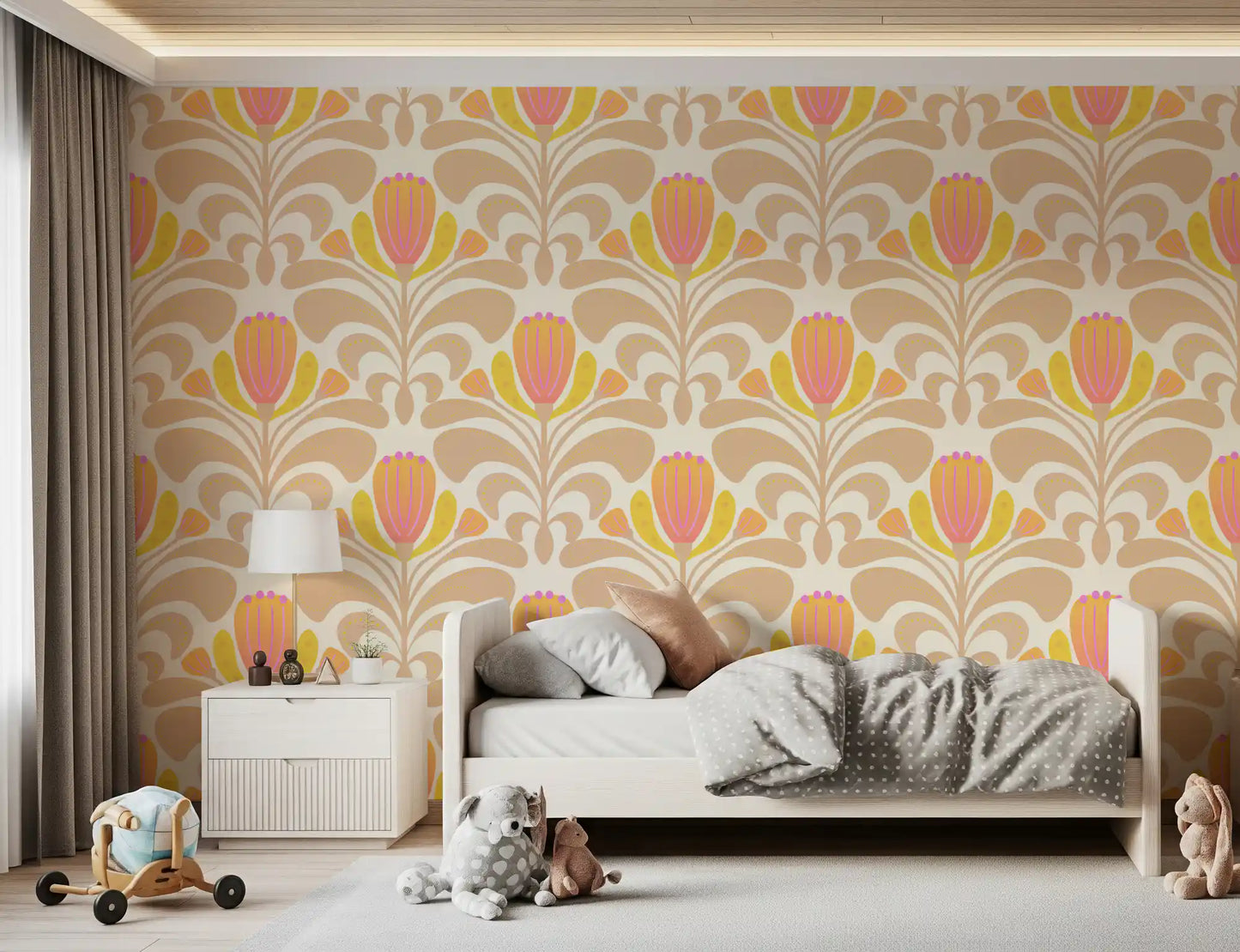 Sunny Floral Melody Wallpaper⁠