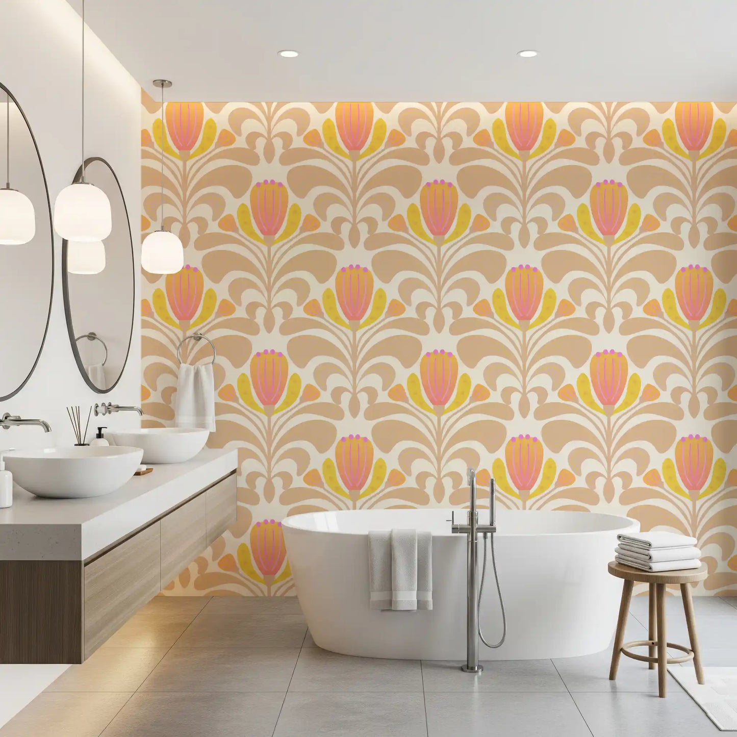 Sunny Floral Melody Wallpaper⁠