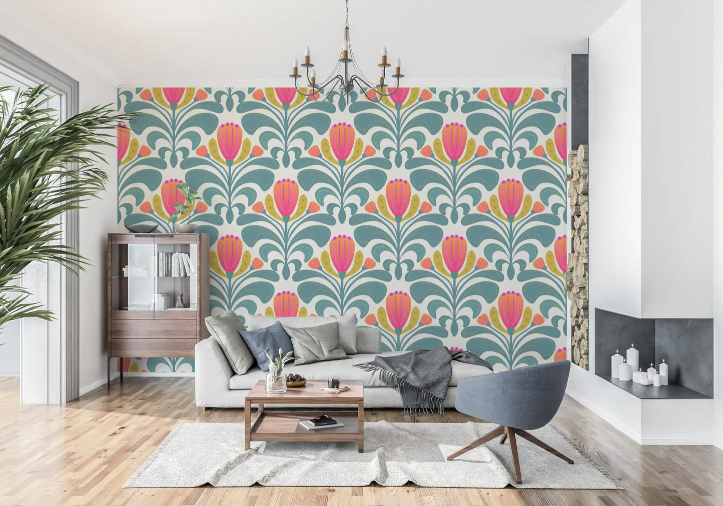 Bold Botanical Tapestry Wallpaper⁠