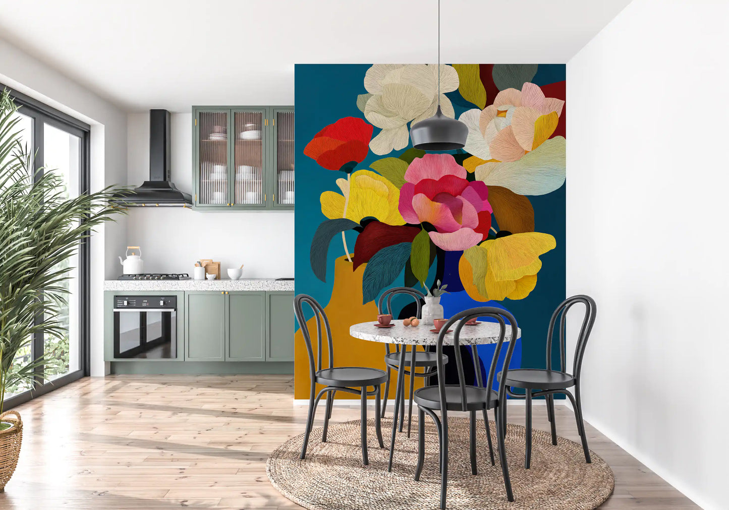 Vibrant Botanical Harmony Wall Mural