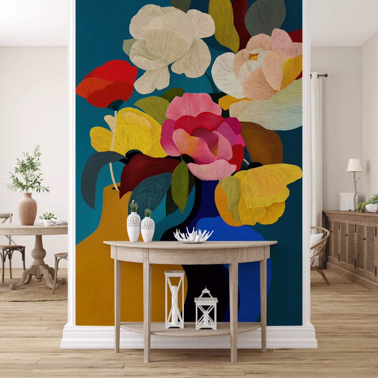 Vibrant Botanical Harmony Wall Mural