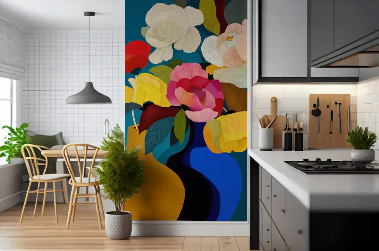 Vibrant Botanical Harmony Wall Mural